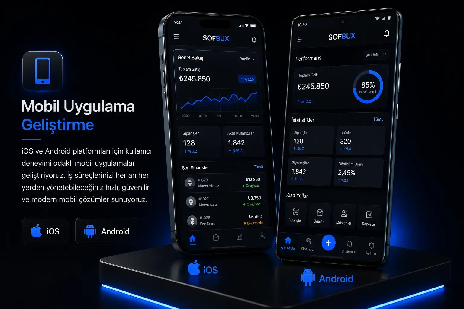 Mobil uygulama geliştirme hizmetini temsil eden kapak görseli