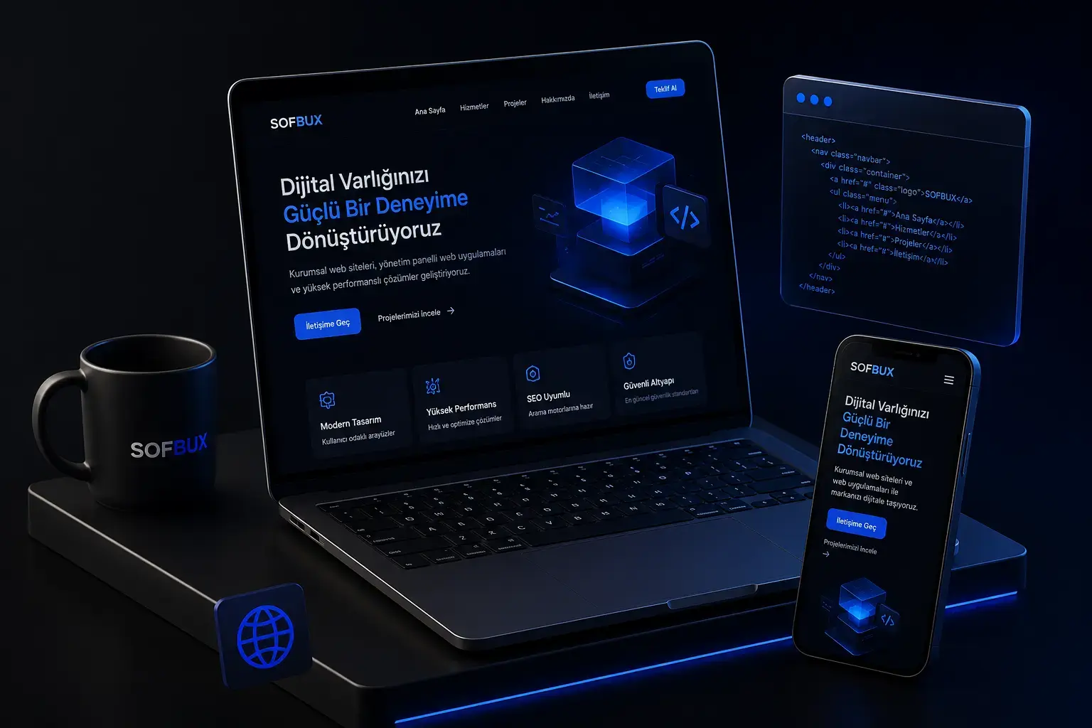 Web yazılım çözümlerini temsil eden kapak görseli